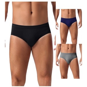 INSPIRE CHIC Men's 3 Pack Underwear Elastic Waist Soft Comfortable Briefs - 1 of 4