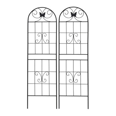 Lirago Black, 70.86"H * 19.68"W * 0.51"D, 2 pieces, Weatherproof Multi-functional Outdoor Screen - Laser-Cut Galvanized Steel Panel