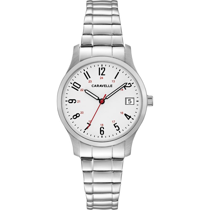 Caravelle designed by Bulova Ladies' Traditional Easy Read Band Watch, 3-Hand Date, 1 of 5
