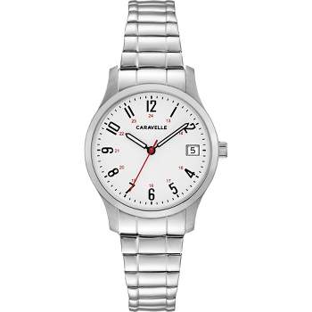 Caravelle designed by Bulova Ladies' Traditional Easy Read Band Watch, 3-Hand Date