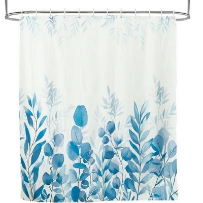 LunaLulinlk Blue Eucalyptus Fabric Shower Curtain