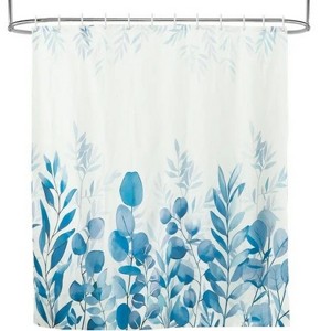 LunaLulinlk Blue Eucalyptus Fabric Shower Curtain - 1 of 4