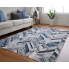 Indio Modern Herringbone Ivory/Blue/Gray Area Rug - 2 of 4