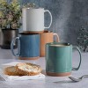 Mr. Coffee Dorsey 4 Piece 17 Ounce Stoneware Mug Set with Terracotta Base in Assorted Colors - 4 of 4