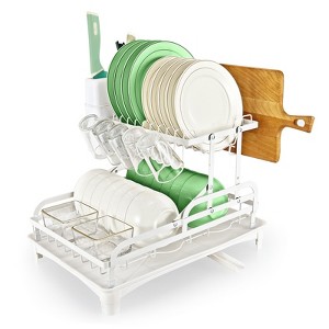 SKONYON 2-Tier Multi-Functional Dish Drying Rack Kitchen Dish Rack - 1 of 4