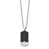 Chisel Stainless Steel Brushed Black IP-plated with Cubic Zirconia Dog Tag on a 24" Cable Chain Necklace - 3 of 4