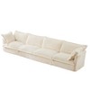 NicBex Couches for Living Room 4 Seater Deep Seat Comfy Sofa Couch Modern Corduroy Upholstered Slipcovered Sofa Couch, Cream - 3 of 4