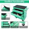 5-Drawer Heavy Duty Metal Tool Chest with Wheels, Rolling Tool Cabinet with Adjustable Shelf & Tool Hooks for Garage,Workshop, Green - 3 of 4