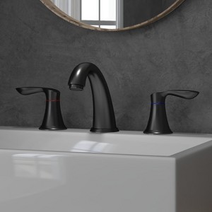 5-Inch Widespread Bathroom Sink Faucet - 2-Handle Low Arc Vanity Faucet | 3-Hole Basin Faucet with Pop-Up Drain & cUPC Water Supply Lines - 1 of 4