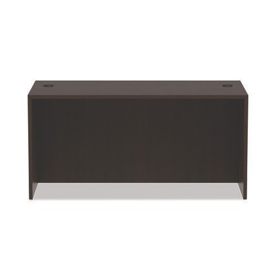 Espresso Wood Desk Shell with Filing Cabinet