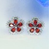 Camran Blue or Red Stud Earrings Cubic Zirconia Ginger Lyne Collection - 3 of 4