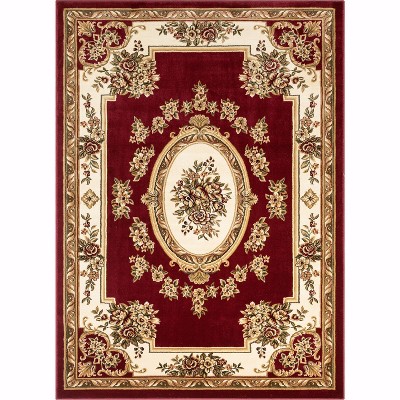 Well Woven Pastoral Medallion French European Floral Formal Traditional Modern Classic Thick Soft Area Rug