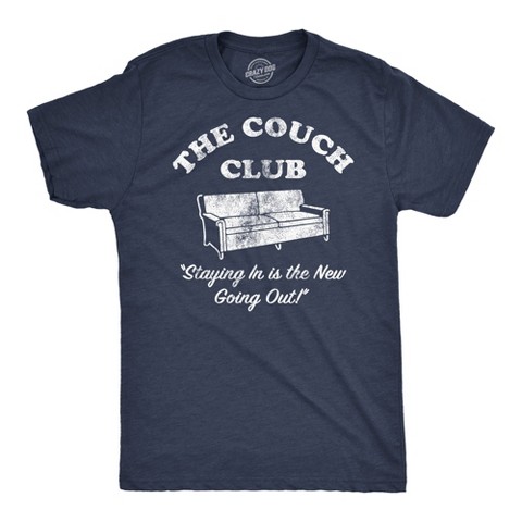 Мужские футболки Crazy Dog T-Shirts, Inc. Mens Funny T Shirts The Couch Club Sarcastic Lazy Sofa Graphic Tee for Men - Crazy Dog Men's T Shirt for Introverts Navy XL