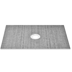 VEVOR Shower Curb Kit, 48"x72" Shower Pan Kit with 6.3" Central Drain, Lightweight EPS Shower Installation Kits with 2 Waterproof Cloths, Grey - 1 of 4