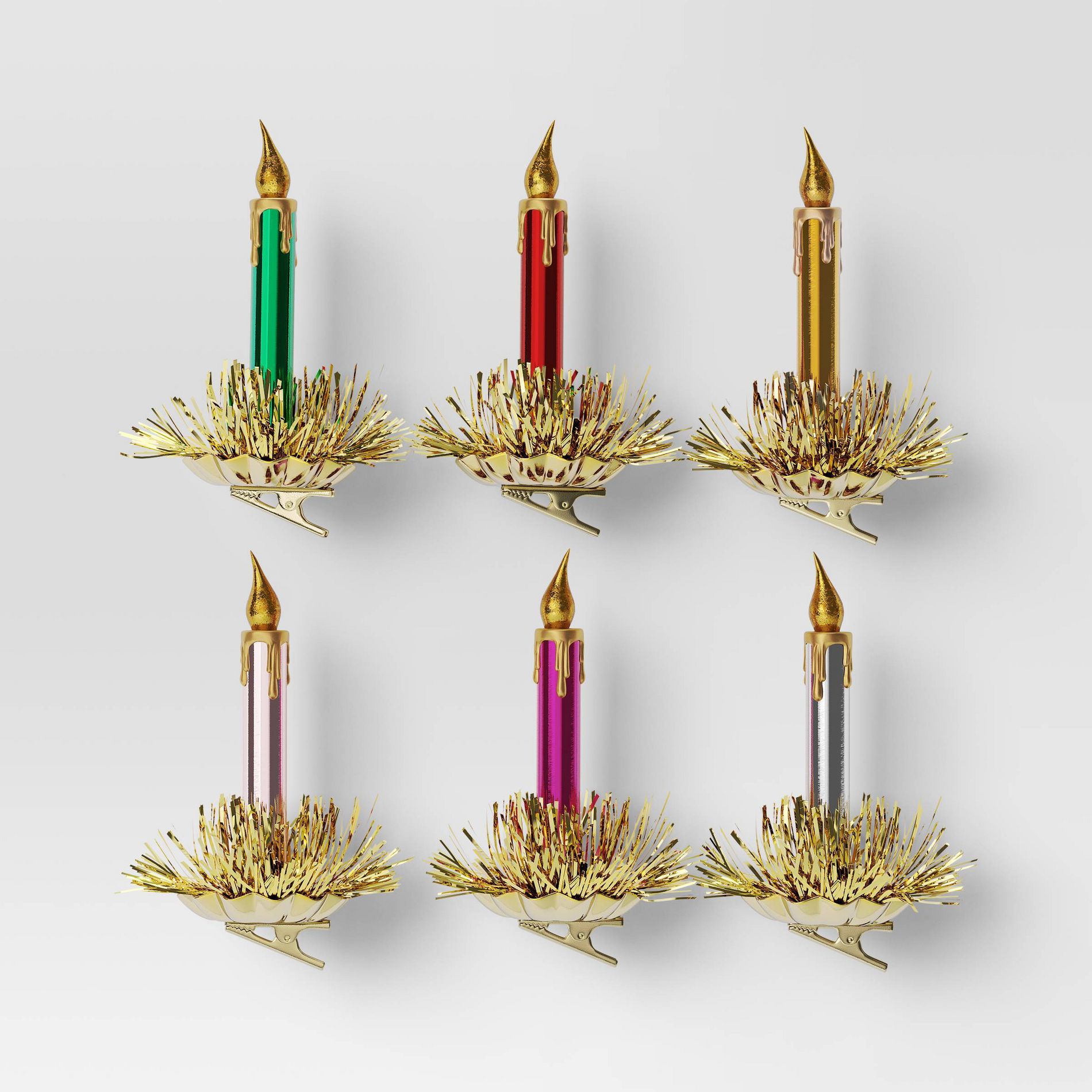 6pk Christmas Plastic Led Candolier Set - Wondershop™