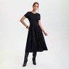 Women's Short Sleeve Midi A-Line Dress - A New Day™ Black - 4 of 4