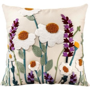 LISM Cotton Canvas Boho Embroidered Pillowcases - 1 of 4
