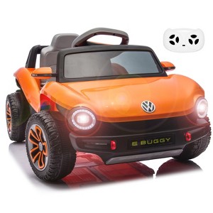 12V Licensed Volkswagen Beetle Ride On Car for Kids, Electric 4 Wheeler with Remote, LED Lights, Music & USB - 1 of 4