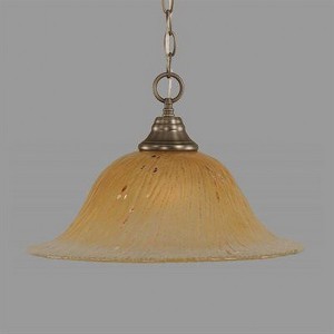 Toltec Lighting Any 1 - Light Pendant in  Brushed Nickel with 17" Amber Crystal Shade - 1 of 1