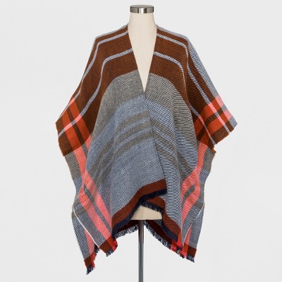 plaid poncho sweater