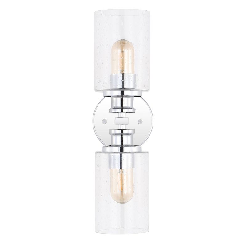 16.5&#34; LED 2-Light Jules Edison Cylinder Iron/Seeded Glass Contemporary Wall Sconce Chrome - JONATHAN Y, 5 of 8