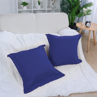 2 Pcs Square Cotton Pillowcase Navy Blue - PiccoCasa