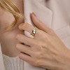 8mm 14K Gold Plated Wavy Chunky Ring Set | Twisted Stackable Wedding Bands for Men & Women | Irregular Statement Jewelry Size 5-9 - 2 of 4