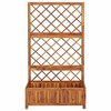 VidaXL Raised Bed with Trellis 33.5Inchx15Inchx59.1Inch Solid Acacia Wood - 3 of 4