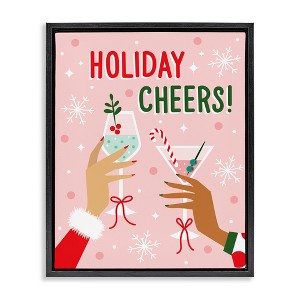Stupell Industries Holiday Cheers Celebratory Cocktails Floating Frame Canvas Art - 1 of 4