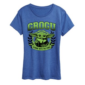 Women's - Star Wars - The Mandalorian Grogu Collegiate Short Sleeve Graphic T-Shirt - 1 of 4