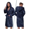 PAVILIA Mens Robe, Hooded Soft Bathrobe for Men, Fleece Plush Warm Shawl Collar Hood Pockets for Bath Shower Spa - 2 of 4