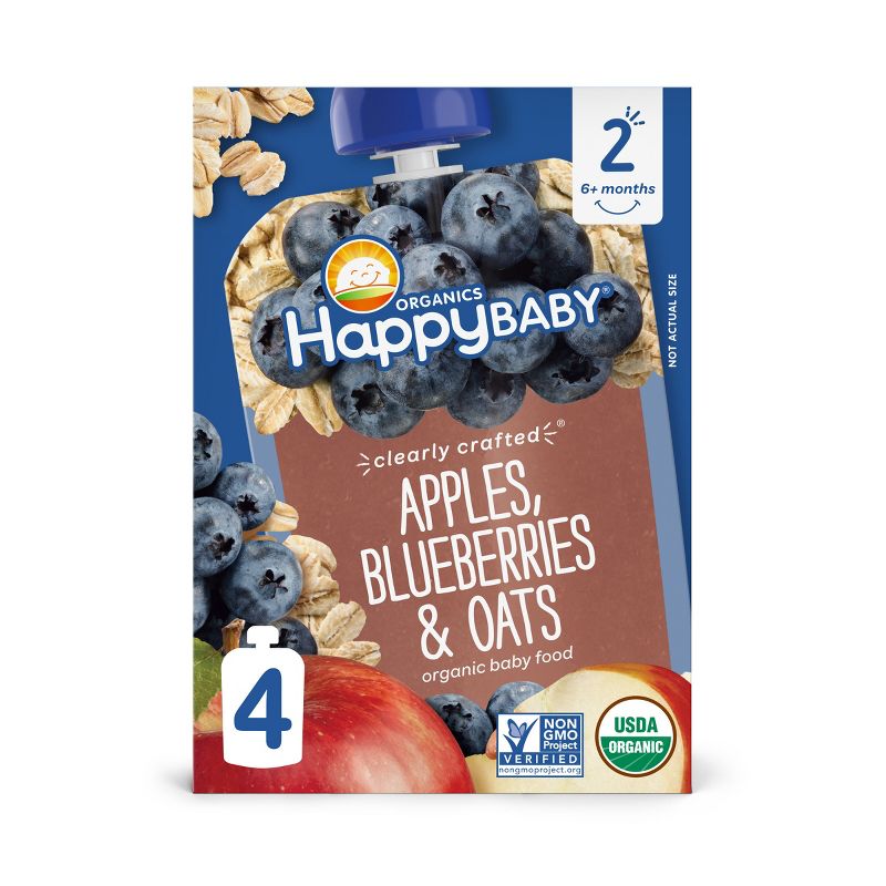 Happy Family Clearly Crafted Apples Blueberries & Oats Baby Meals -(Select Count), 1 of 6