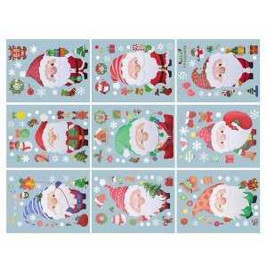 Unique Bargains Christmas Decor for Windows and Home Christmas Window Clings Party Supplies Multicolor 9Pcs - 1 of 4
