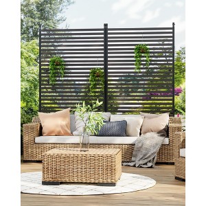 TROPOW 3 ft W x 6 ft H Metal Privacy Screen Outdoor Privacy Screen Freestanding, Outdoor Privacy Fence and Panels for Patio Garden Backyard - 1 of 4