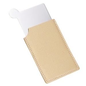 Unique Bargains PU Leather Travel Compact Handheld Mini Mirror - 1 of 4