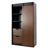 71" H Wardrobe Closet, Clothing Storage Cabinet with Sliding Door&Hanging Rail,Freestanding Armoire Wardrobe Cabinet for Bedroom Cloakroom Living Roo - 2 of 4