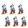 Glass Snowboarding Santa Ornament (Set of 6) - 3 of 3