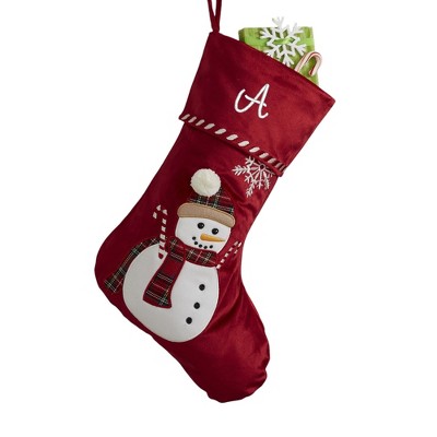Personalization Mall Candy Cane Snowman Embroidered Christmas Stockings