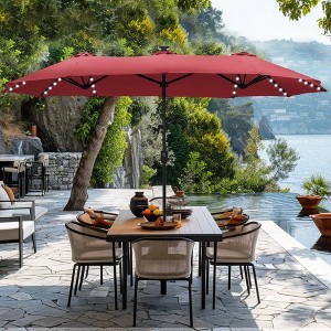 Captiva Designs 13ft Large Double-Sided Patio Umbrella, Outdoor Market Rectangle Umbrella (No Base) - 1 of 4