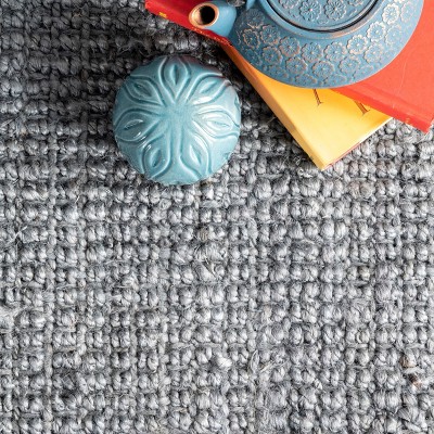 Handmade Braided Jute 4' x 6' Reversible Area Rug in Gray