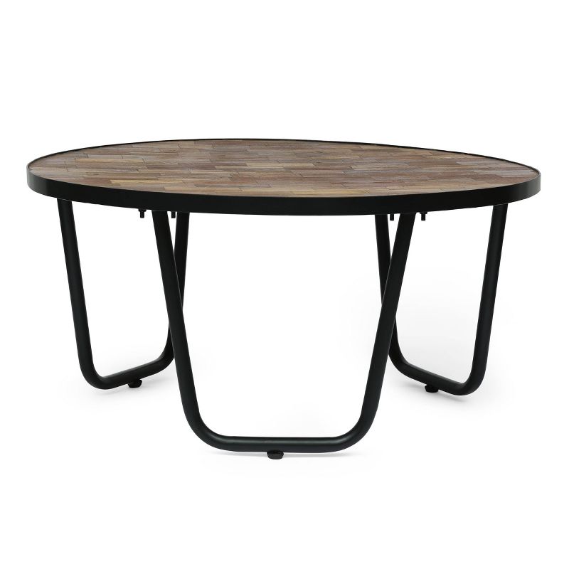 Nita Modern Industrial Handcrafted Wooden Coffee Table Natural/Black - Christopher Knight Home, 6 of 10