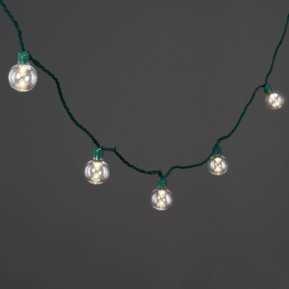 25ct LED G40 String Lights Warm White with Green Wire - Wondershop