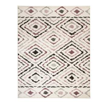 Modern Geometric Diamonds Transitional Plush Casual Indoor Area Rug by Blue Nile Mills