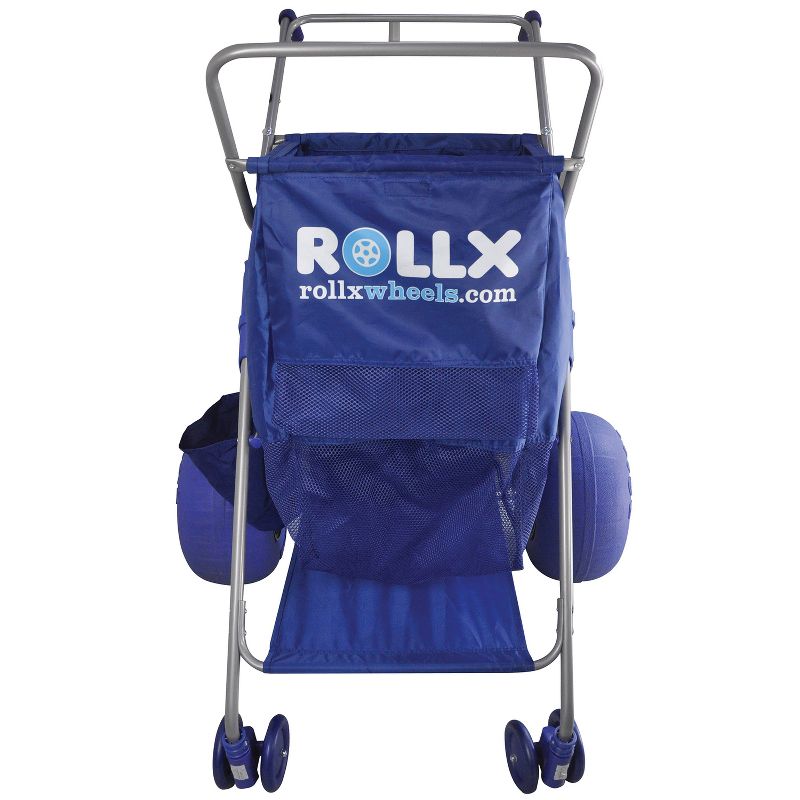 Rollx® Big Balloon Wheel Foldable Beach Cart Storage Wagon for Sand, with 13-In. Beach Tires, Blue, 4 of 11
