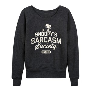 Women's - Peanuts - Snoopy Sarcasm Society Lightweight French Terry Slouchy - 1 of 4