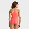 Girls' Sleeveless Colorblock One Piece Swimsuit - Cat & Jack™ Coral Pink - 2 of 3