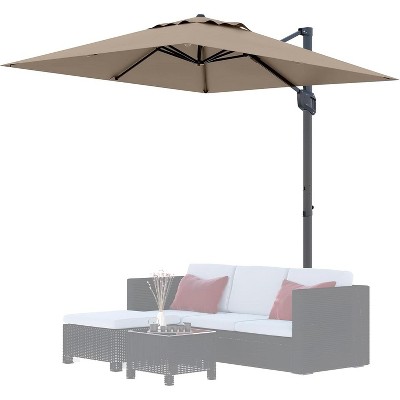 10' x 10' Heavy Duty Cantilever Patio Umbrella, Square Offset Aluminum Offset Sun Shade Outdoor Umbrella with 360-Degree Rotation for Backyard