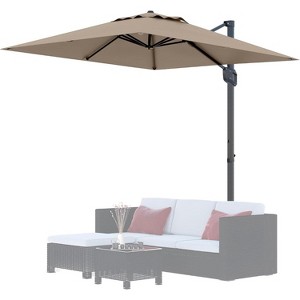 10' x 10' Heavy Duty Cantilever Patio Umbrella, Square Offset Aluminum Offset Sun Shade Outdoor Umbrella with 360-Degree Rotation for Backyard - 1 of 4