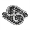 Black Bow Jewelry 1 Ctw Black & White Diamond 18mm Swirl Ring in Sterling Silver - 4 of 4