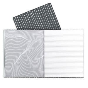 C-Line Professional Hardbound Notebook, 96 Page, College Ruled, 8-1/2" x 10-7/8", Charcoal & White Stripes (Pack of 2) - 1 of 1